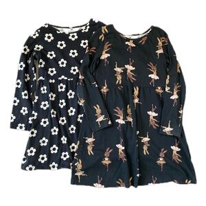 H&M Black Floral and Ballerina Print Dresses